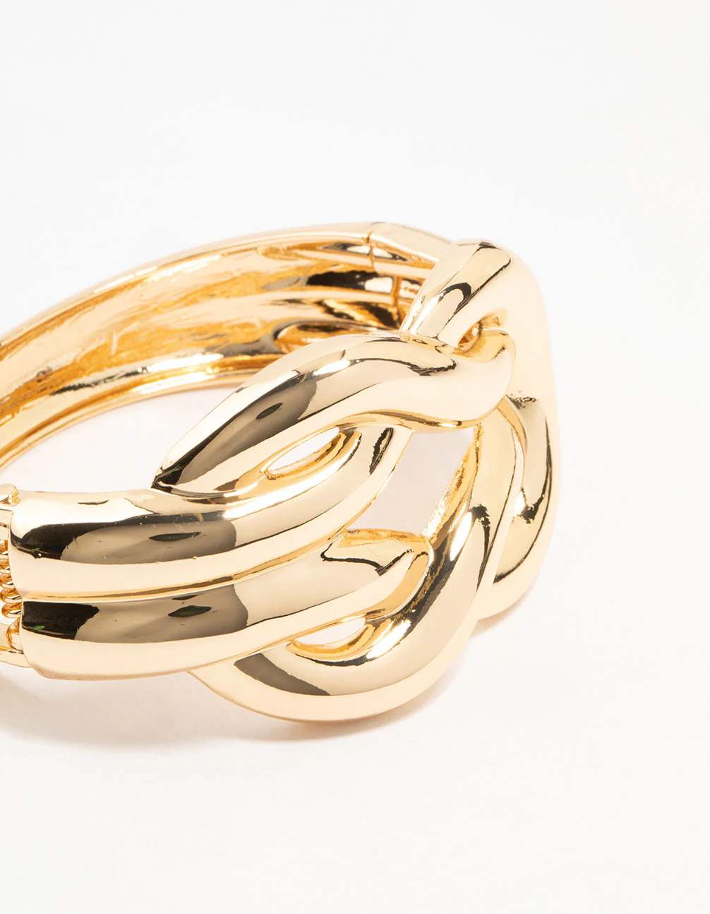 Gold Bold Knotted Bangle - Image 2