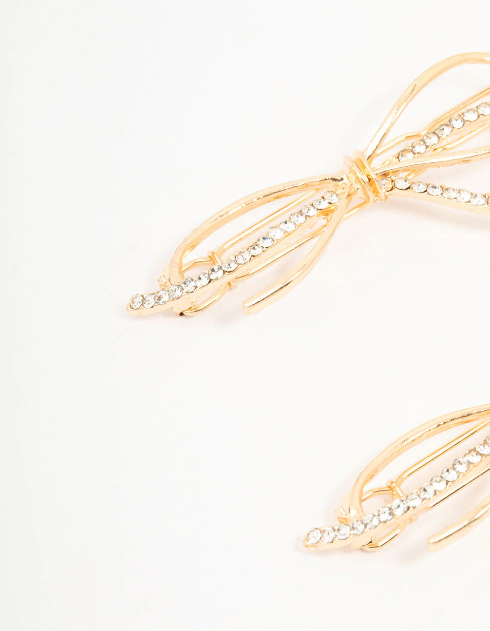 Gold Bow & Diamante Detailing Clips 2-Pack - Image 2