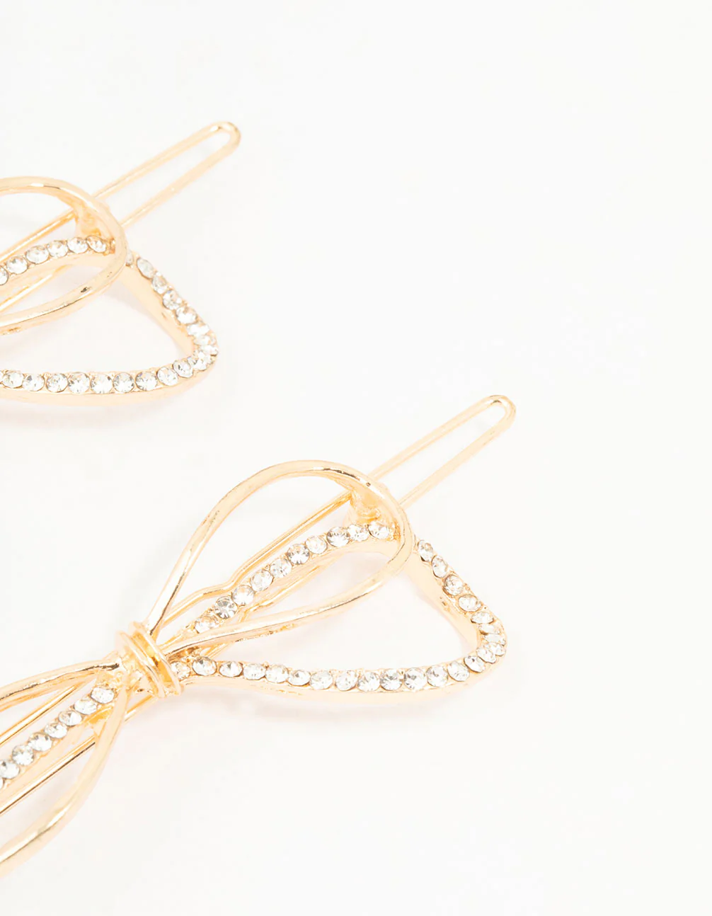Gold Bow & Diamante Detailing Clips 2-Pack - Image 3