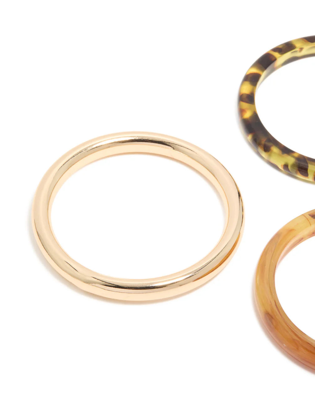 Gold & Brown Acrylic Bangles 3-Pack - Image 2