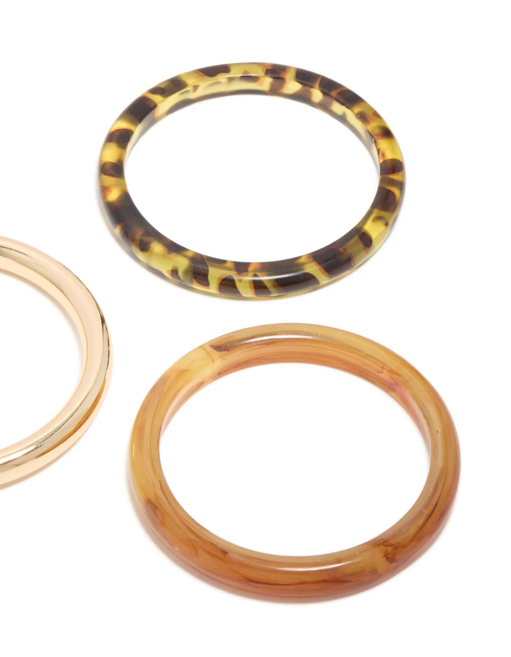 Gold & Brown Acrylic Bangles 3-Pack - Image 3