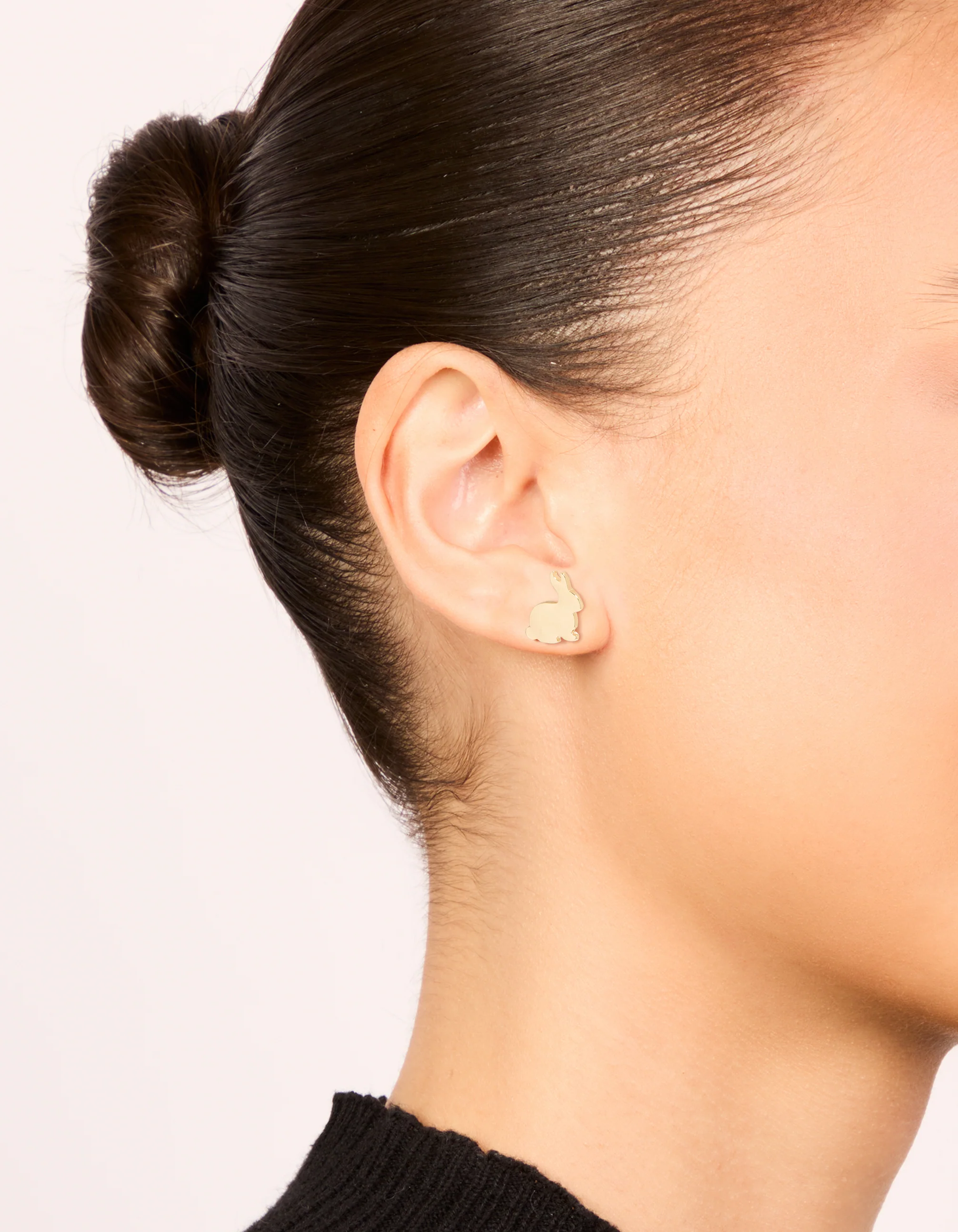 Gold Bunny Stud Earrings