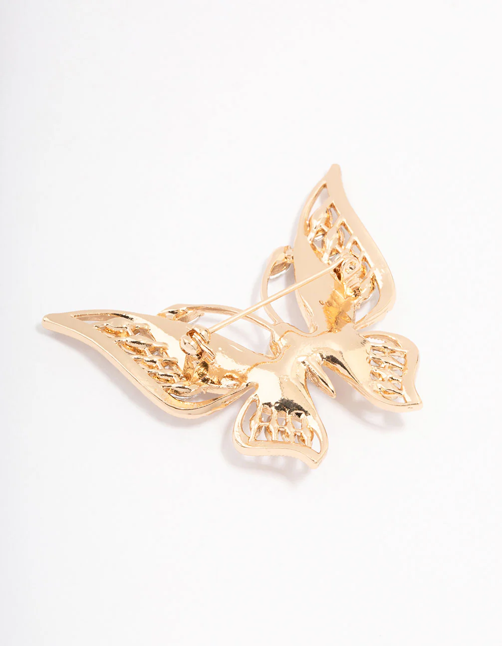 Gold Butterfly Pearl Detailed Brooch - Image 3
