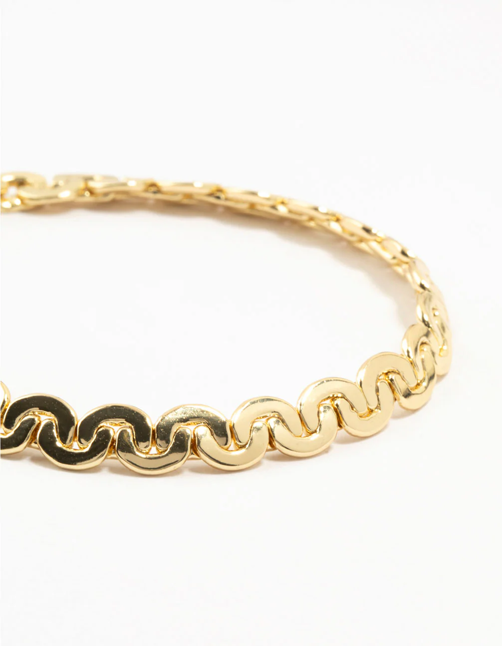 Gold Plated Brass C-Link Chain Bracelet - Image 2