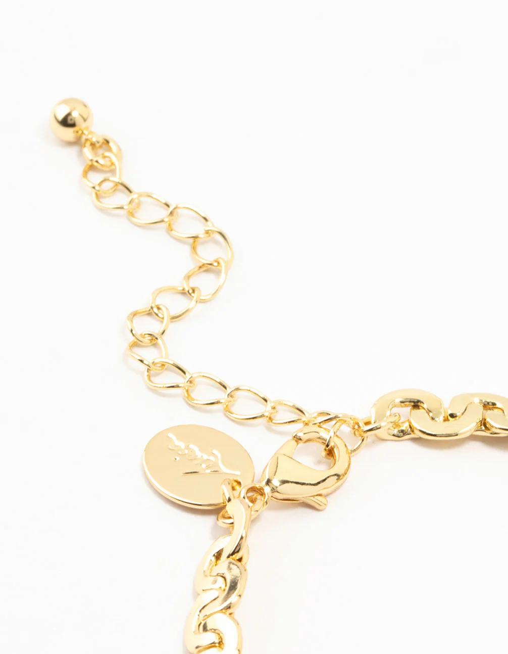 Gold Plated Brass C-Link Chain Bracelet - Image 3