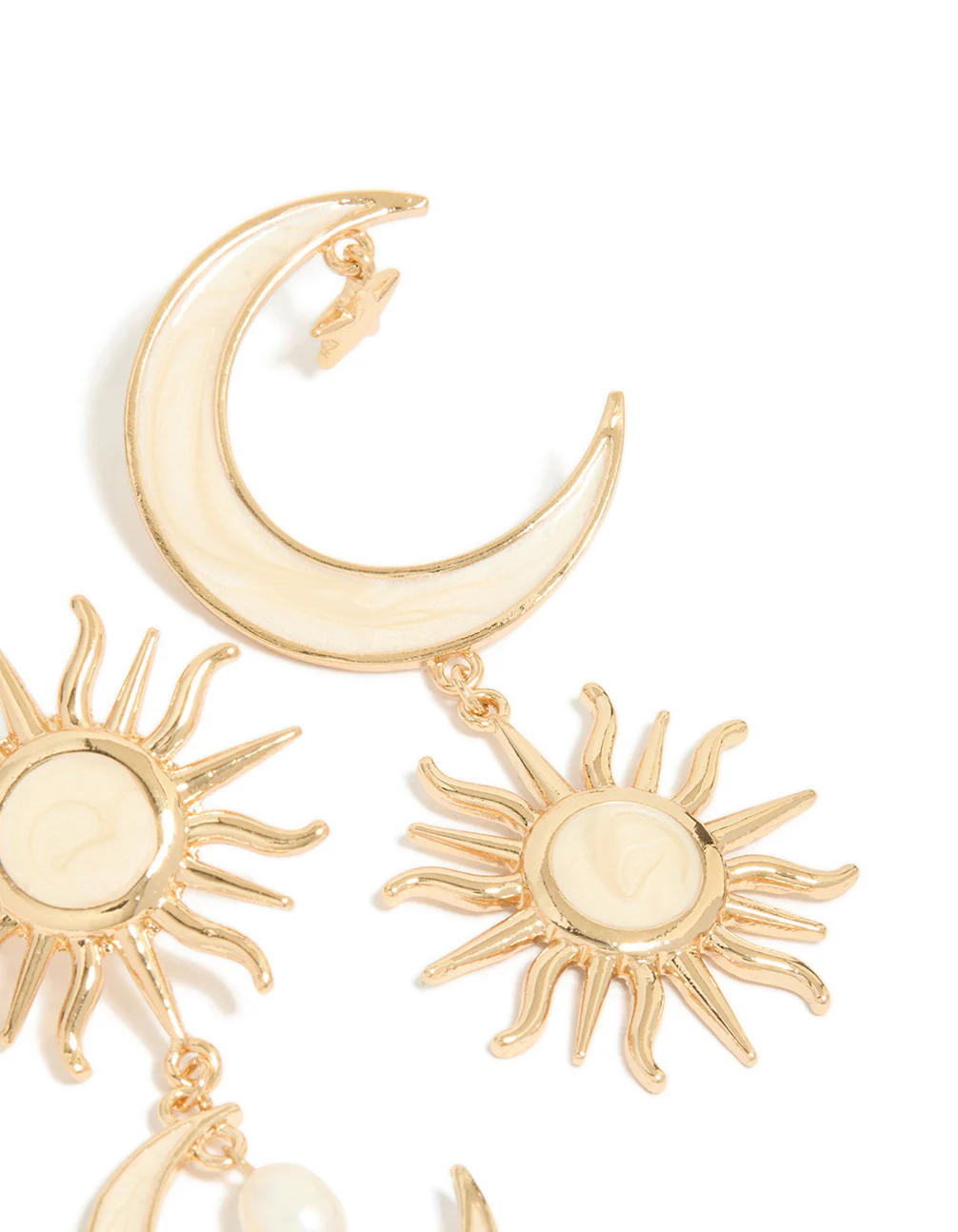 Gold Celestial Marble Drop Earrings - Image 5