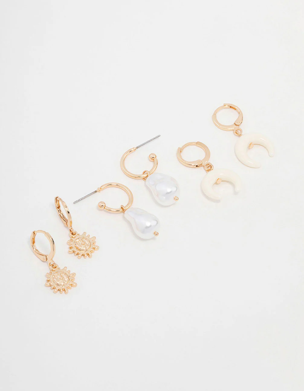 Gold Celestial & Pearl Mixed Earrings 3-Pack