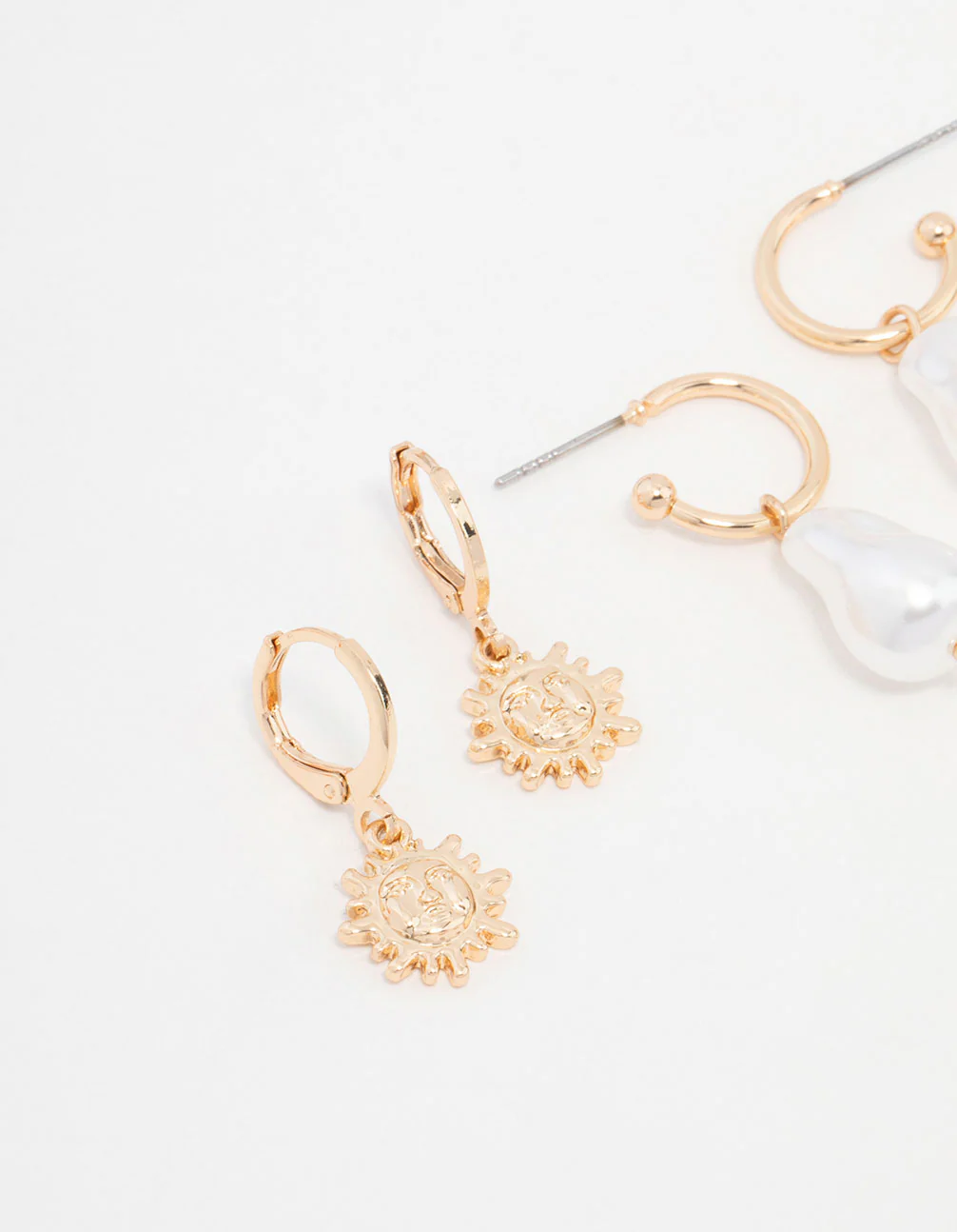 Gold Celestial & Pearl Mixed Earrings 3-Pack - Image 2