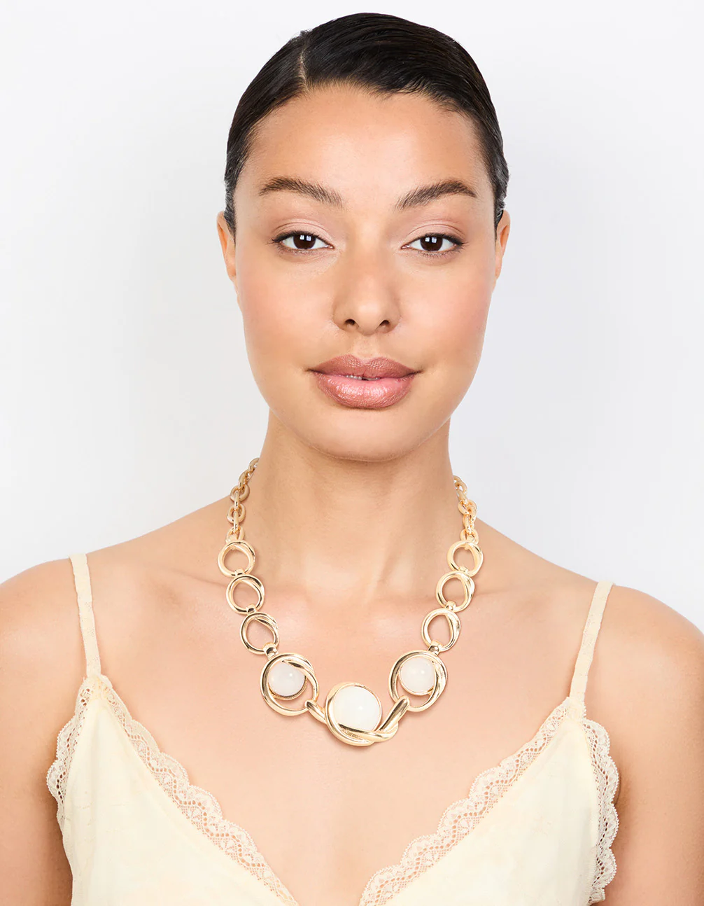 Gold Chain Stone Necklace - Image 3