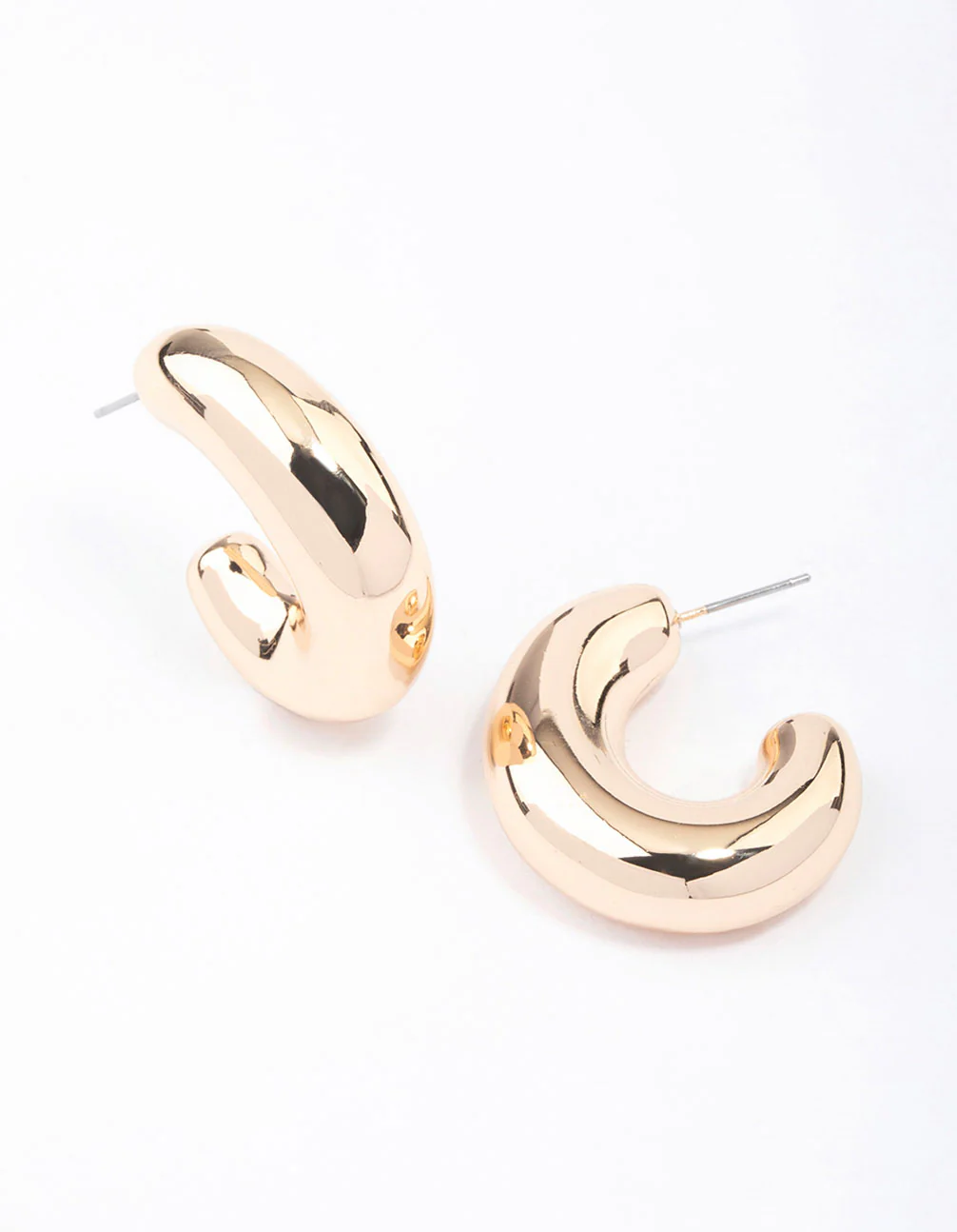 Gold Chunky Wide Hoop Earrings