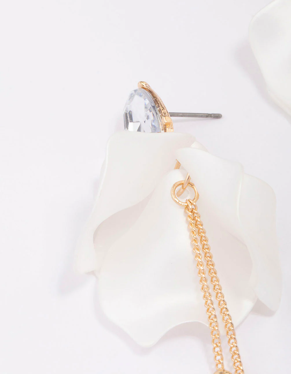 Gold Climbing Rose Drop Earrings - Image 2