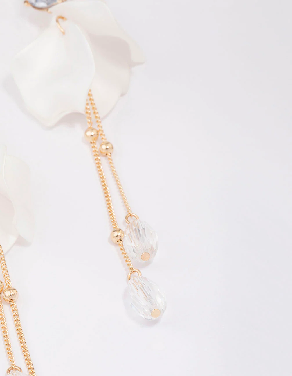 Gold Climbing Rose Drop Earrings - Image 3