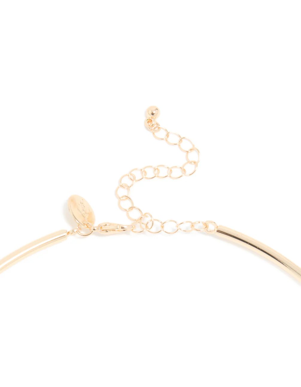 Gold Cubic Zirconia Centre Collar Tube Necklace - Image 5