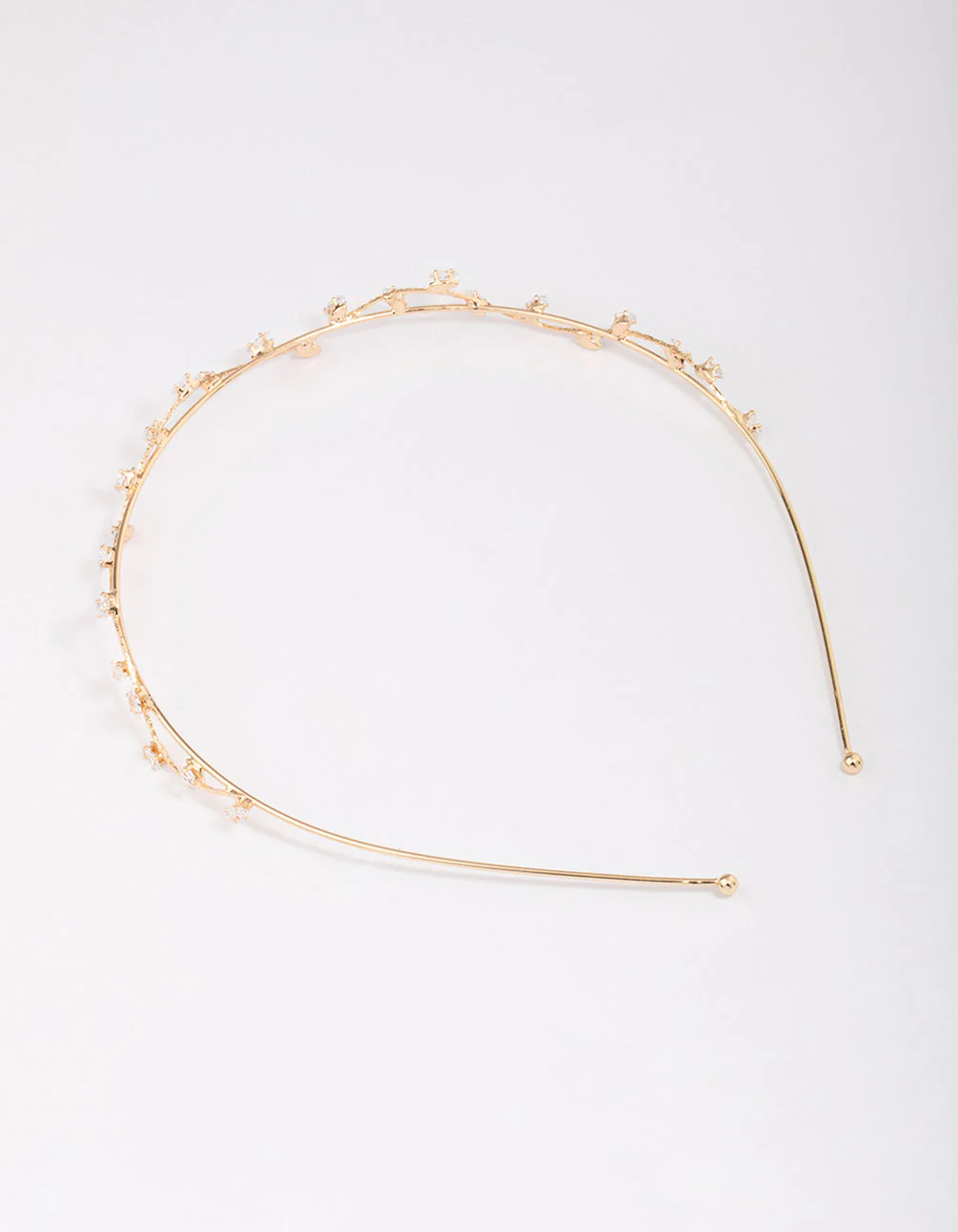 Gold Cubic Zirconia Dainty Vine Headband - Image 3