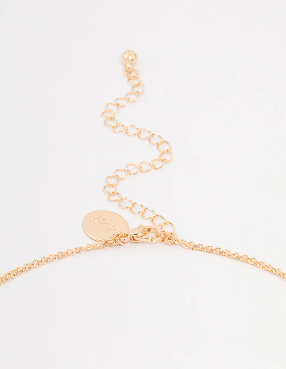 Gold Cubic Zirconia Double Row Butterfly Pendant Necklace - Image 3