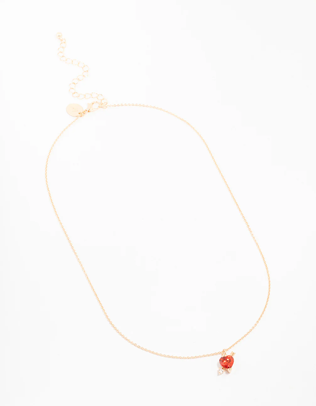 Gold Cubic Zirconia Heart & Arrow Necklace - Image 2