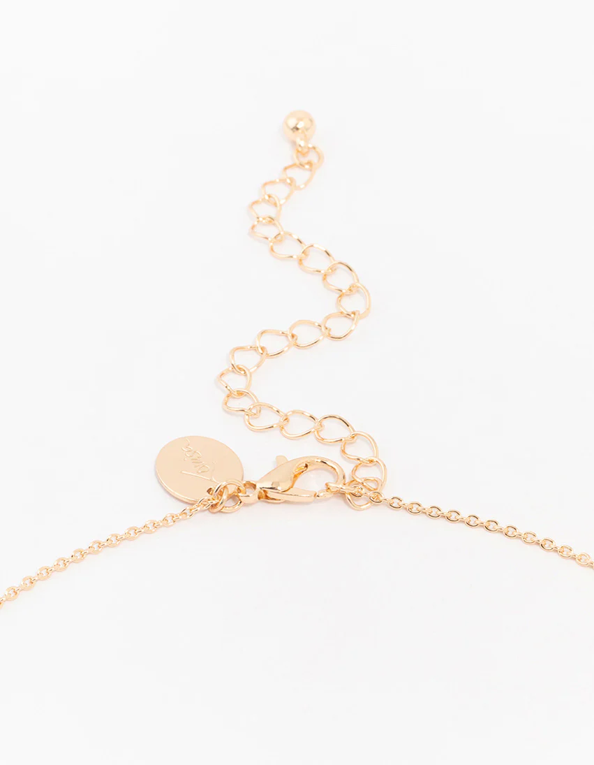 Gold Cubic Zirconia Heart & Arrow Necklace - Image 3
