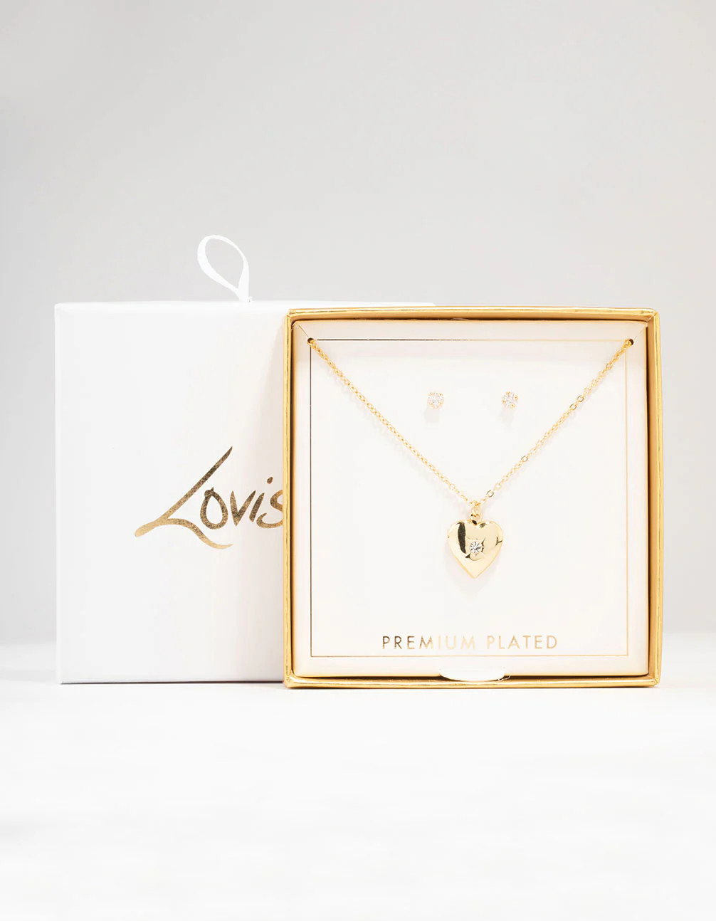Gold Plated Cubic Zirconia Heart Jewellery Set - Image 2