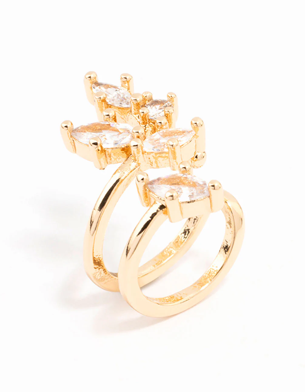 Gold Cubic Zirconia Leaf Wrapped Ear Cuff - Image 3