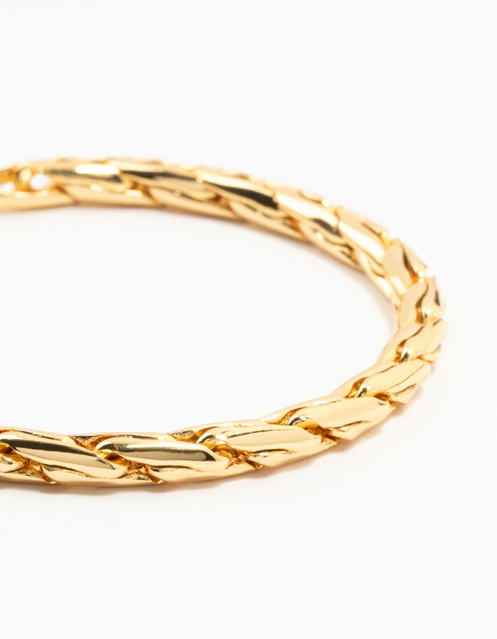 Gold Plated Brass Cylinder Long Link Bracelet - Image 2