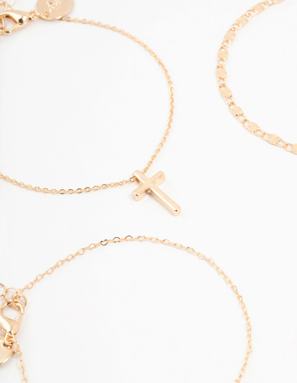 Gold Dainty Cross Bracelets 4-Pack - Image 2
