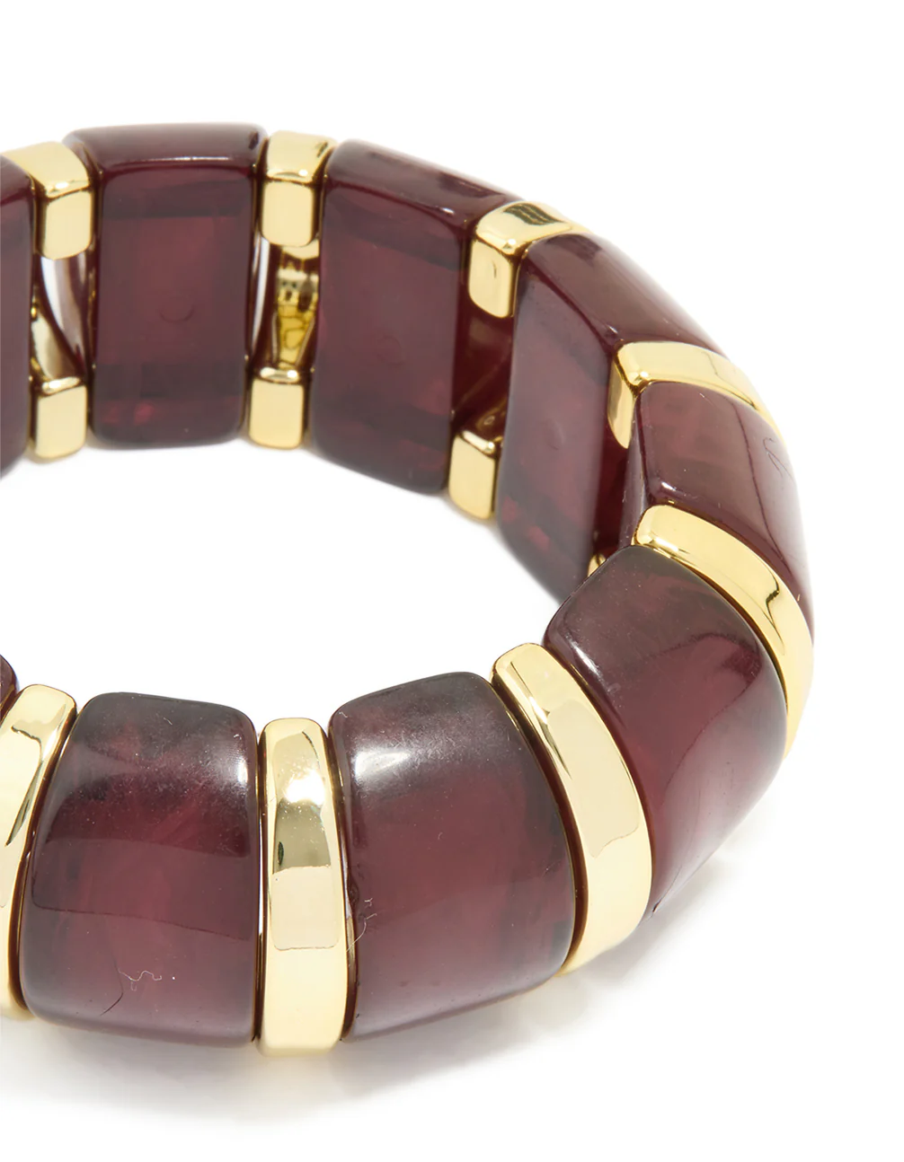 Gold Dark Red Acrylic Bangle - Image 2