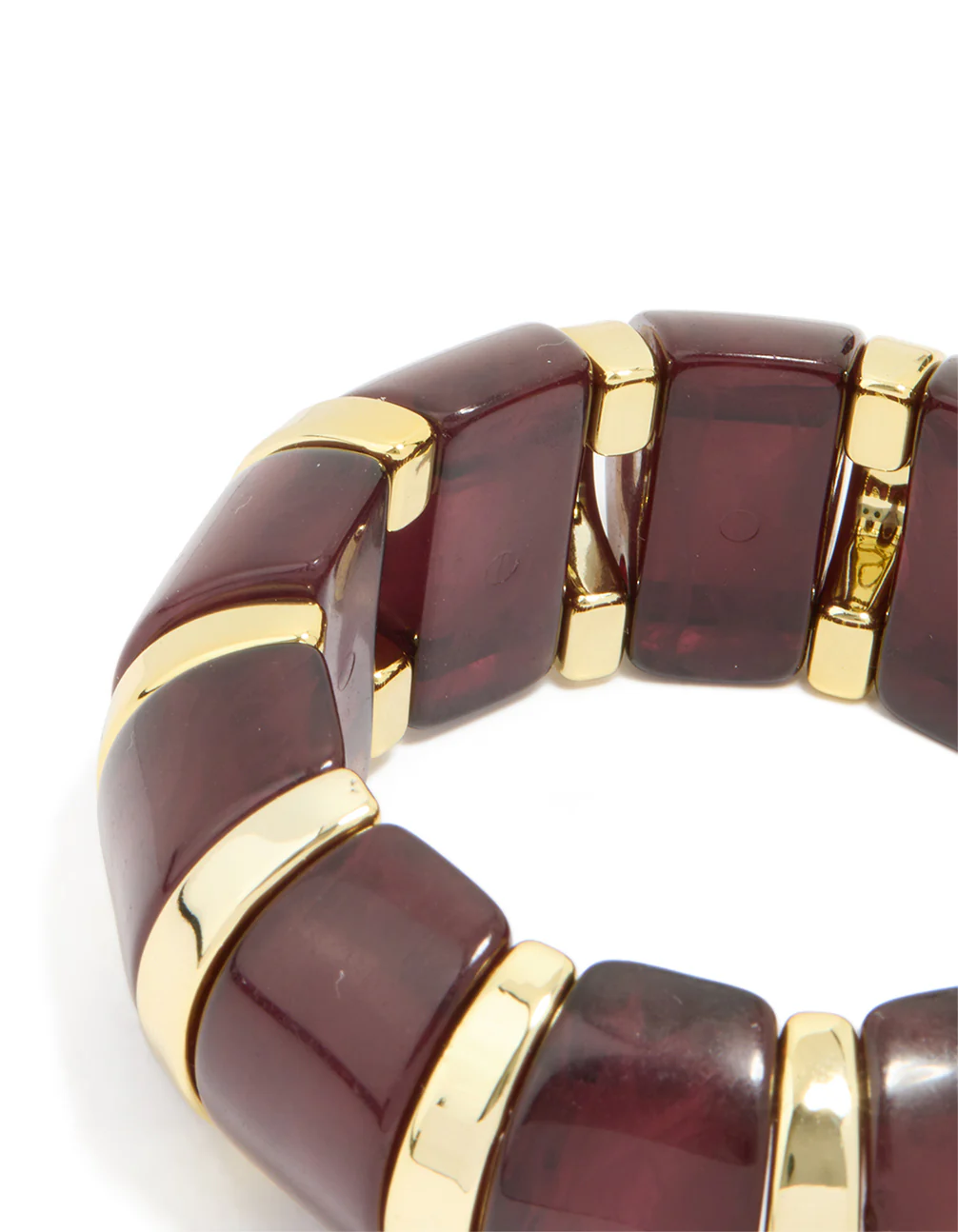 Gold Dark Red Acrylic Bangle - Image 3