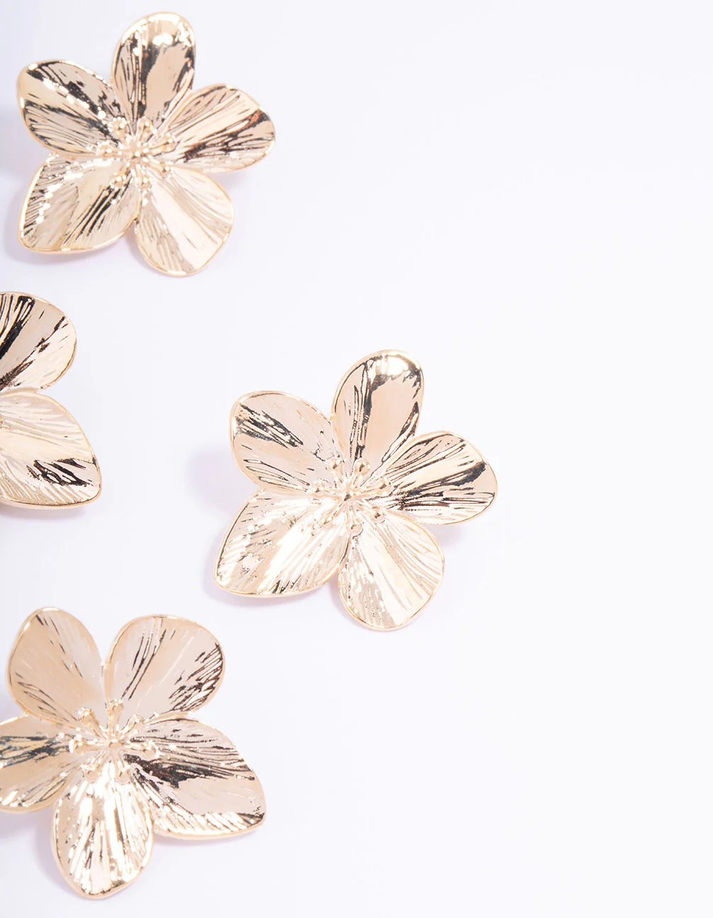 Gold Detail Flower Hair Clip 4-Pack - Image 3