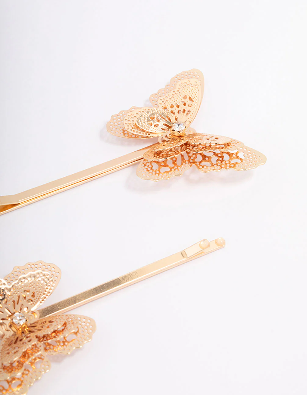 Gold Detailed Butterfly Hair Clip Pack - Image 3