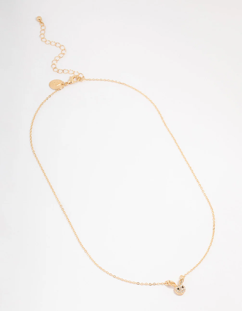 Gold Diamante Bunny Pendant Necklace - Image 2