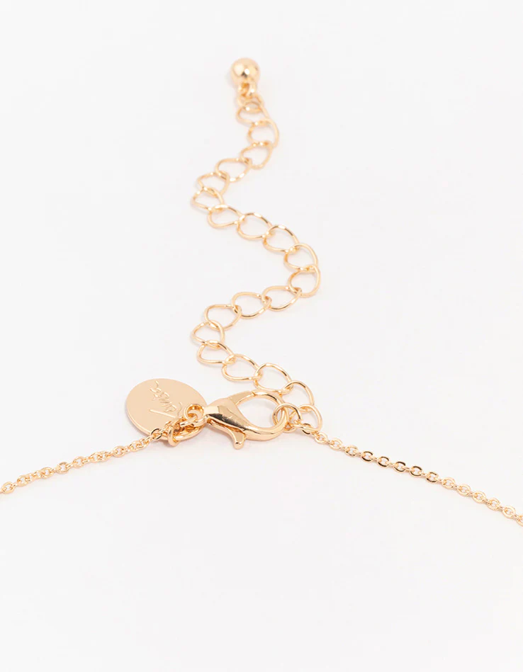 Gold Diamante Flower Pendant Necklace - Image 3