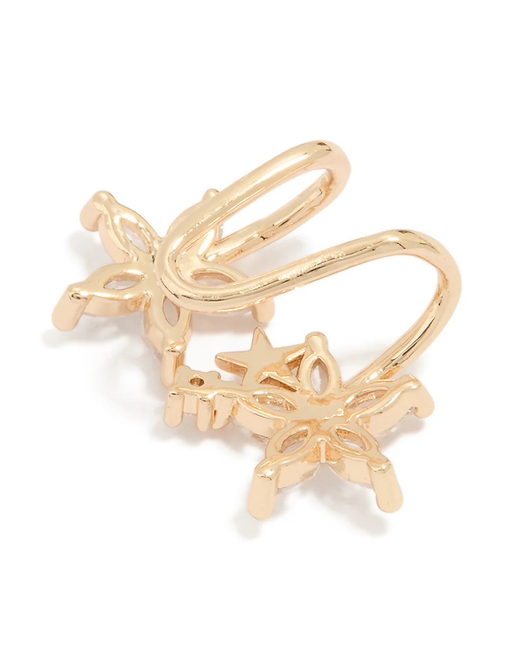 Gold Diamante Flower Structured Ear Cuff - Image 3