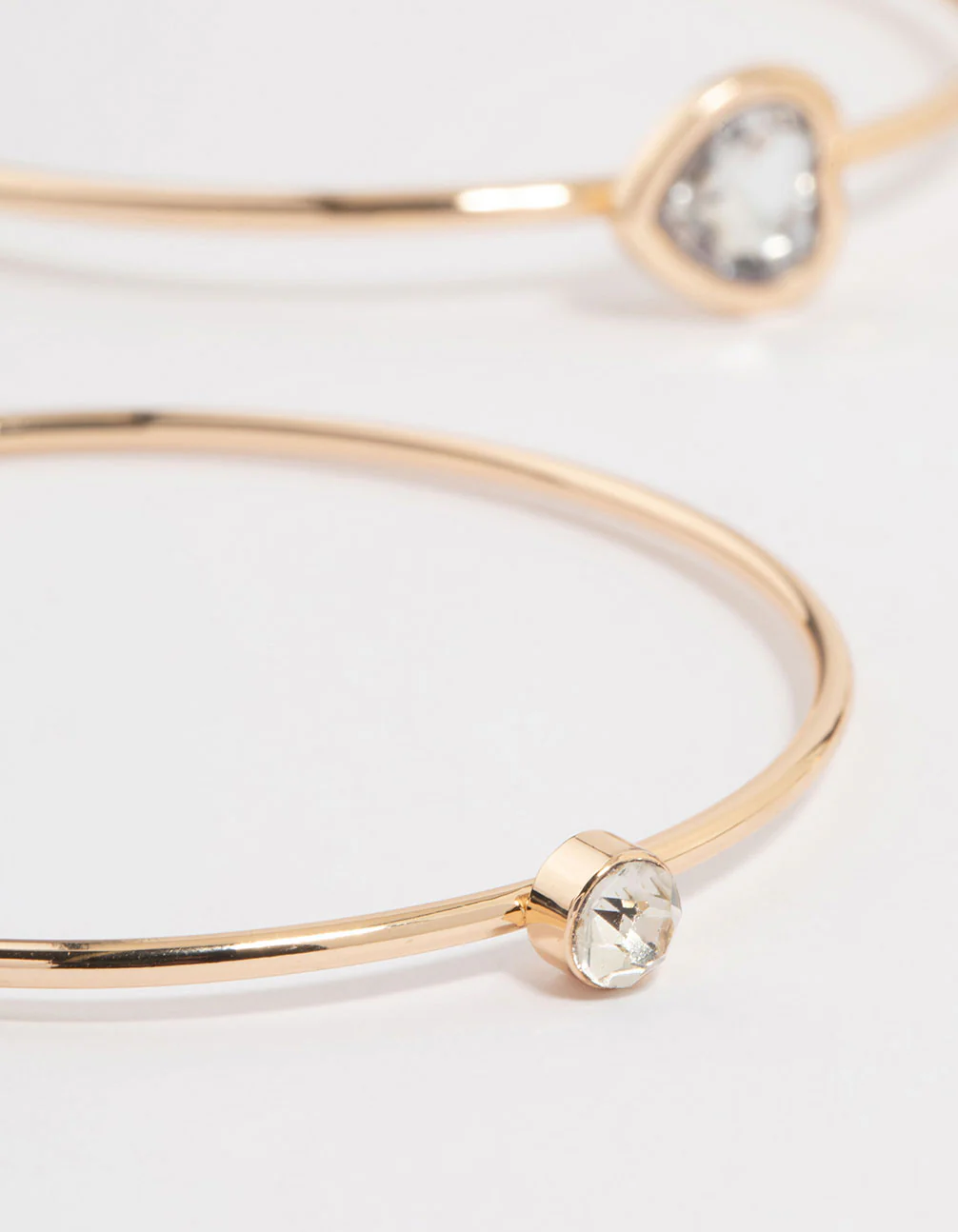 Gold Diamante Heart Bangles 3-Pack - Image 2