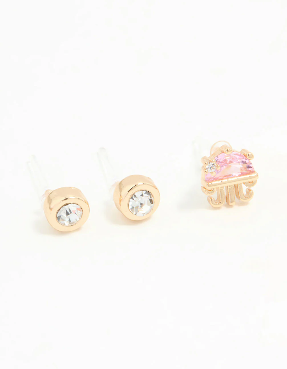 Gold Diamante Jellyfish & Shell Earrings 3-Pack - Image 4