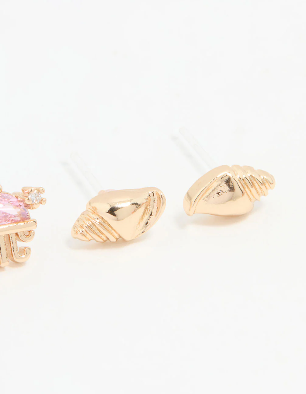 Gold Diamante Jellyfish & Shell Earrings 3-Pack - Image 5