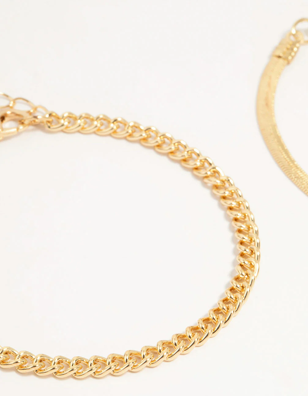 Gold Diamante Mixed Chain Bracelets 4-Pack - Image 3