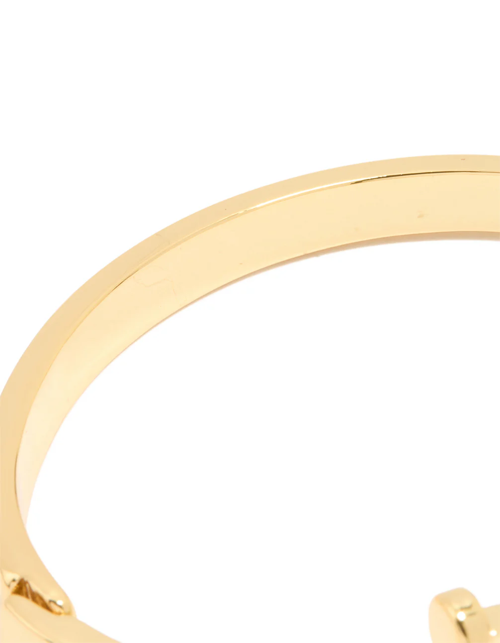 Gold Diamante Nail Hinge Bangle - Image 3