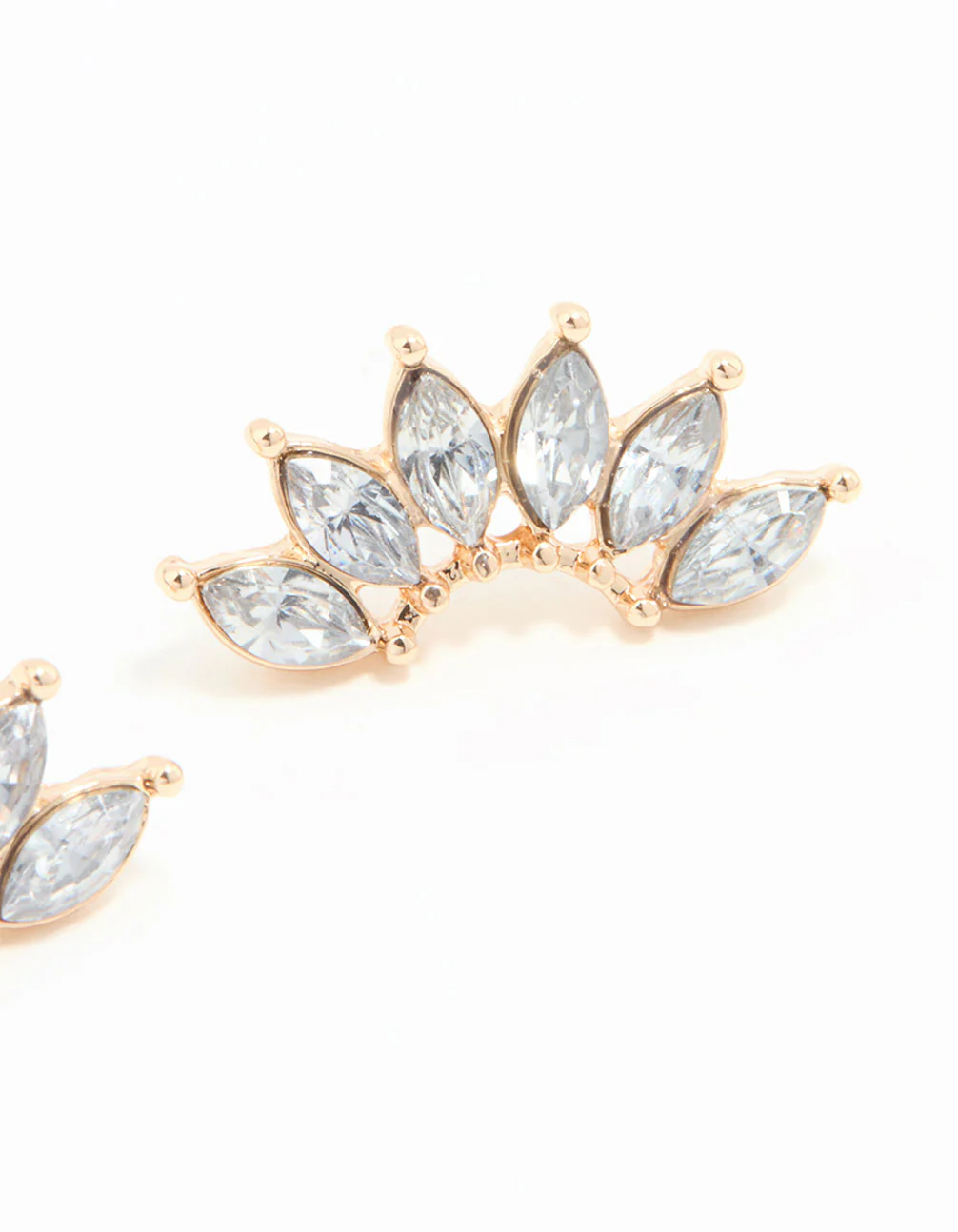 Gold Diamante Stud Earrings - Image 5