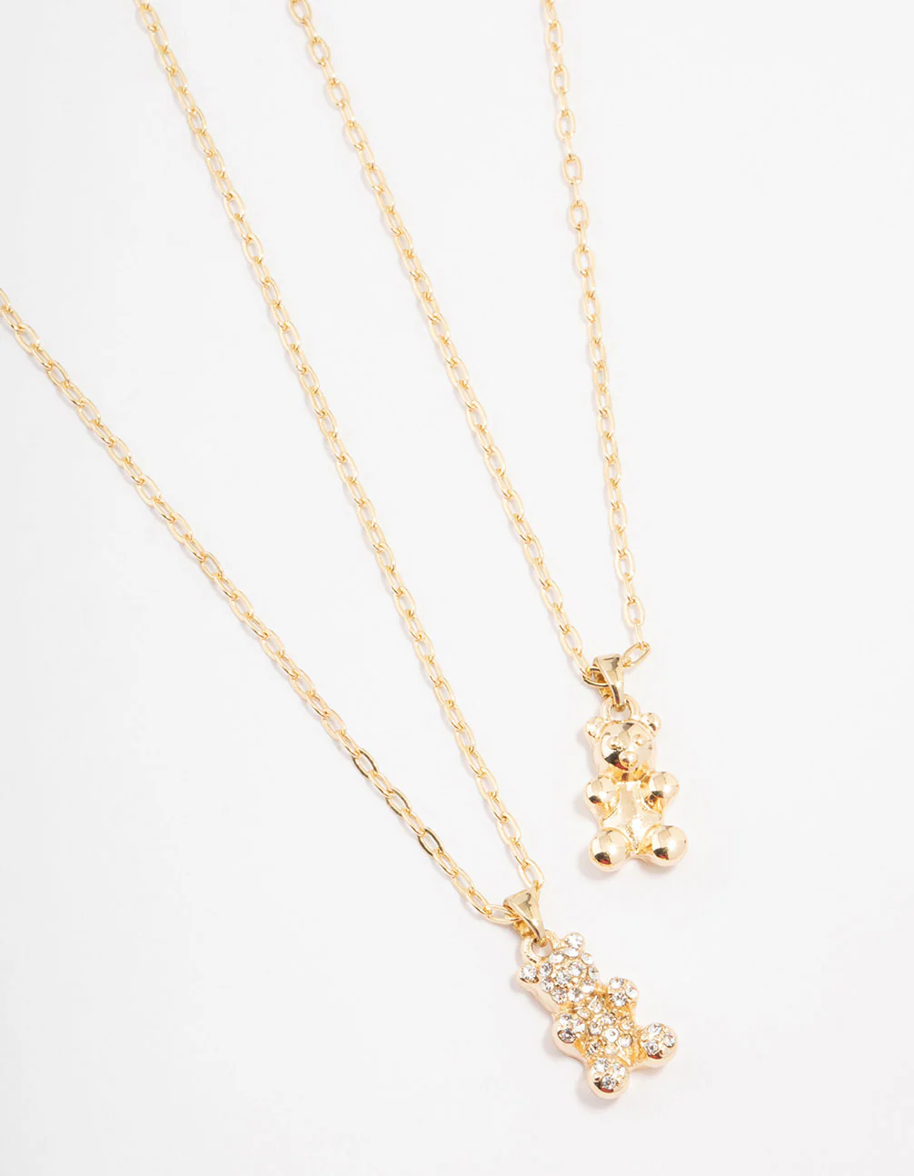 Gold Diamante Teddy Pendant Necklace Pack - Image 2