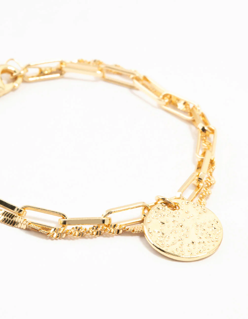 Gold Plated Brass Double Layered Mini Coin Bracelet - Image 2