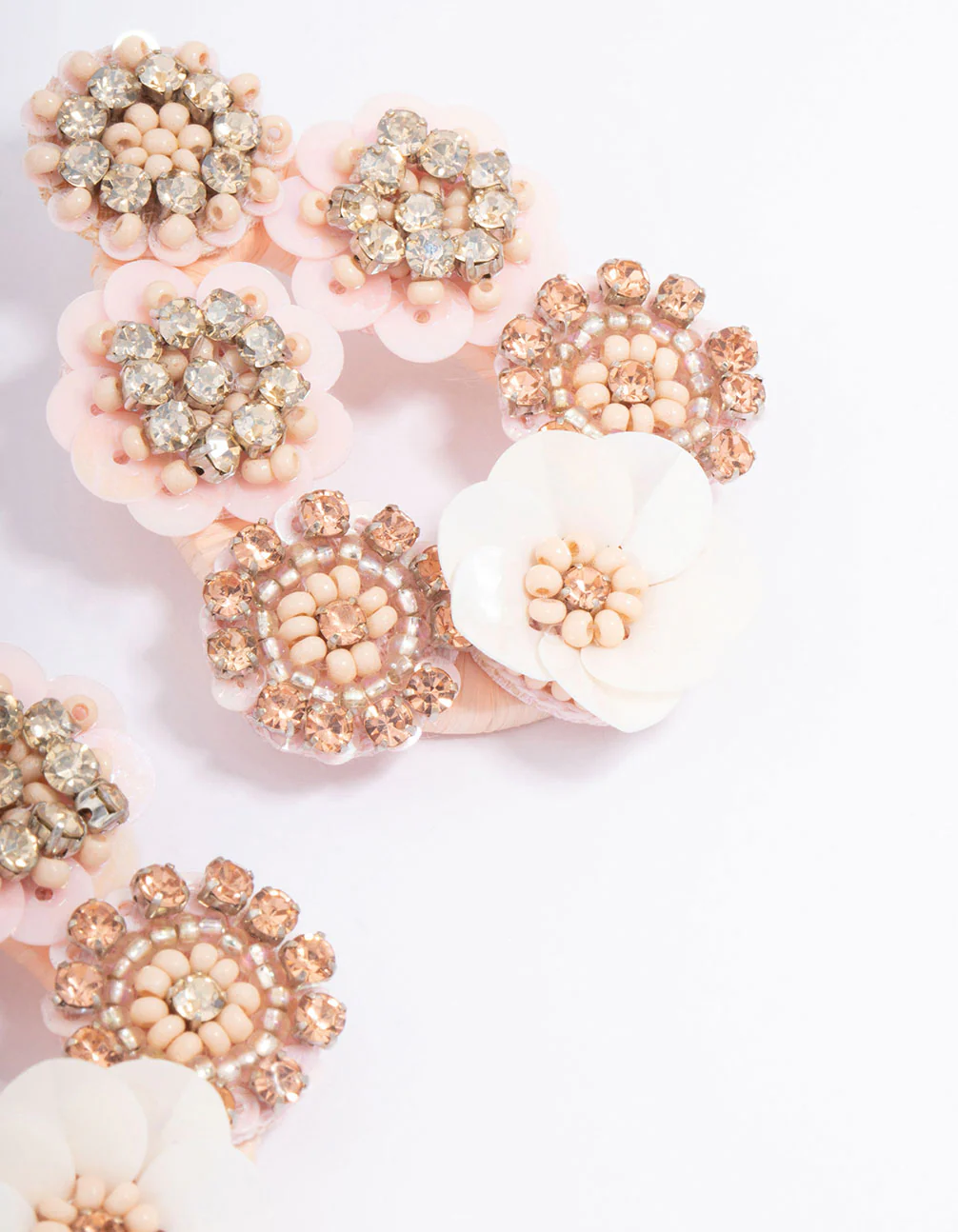 Gold Embellish Flower Drop Earrings - Image 3