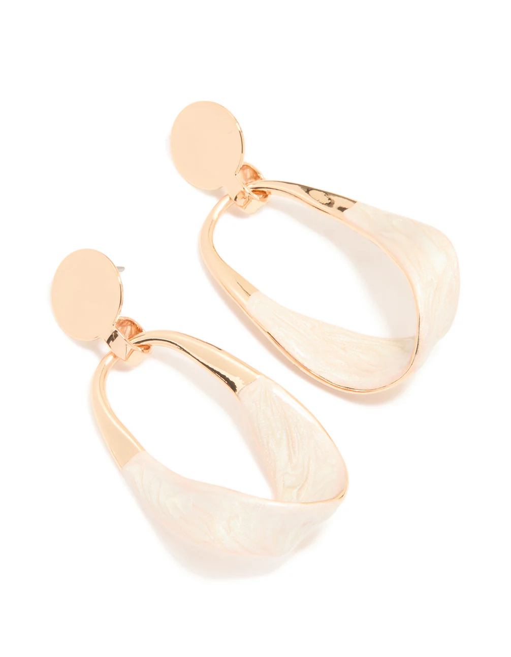Gold Enamel Drop Earrings