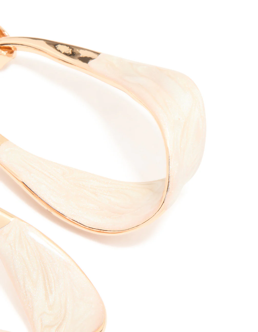 Gold Enamel Drop Earrings - Image 3