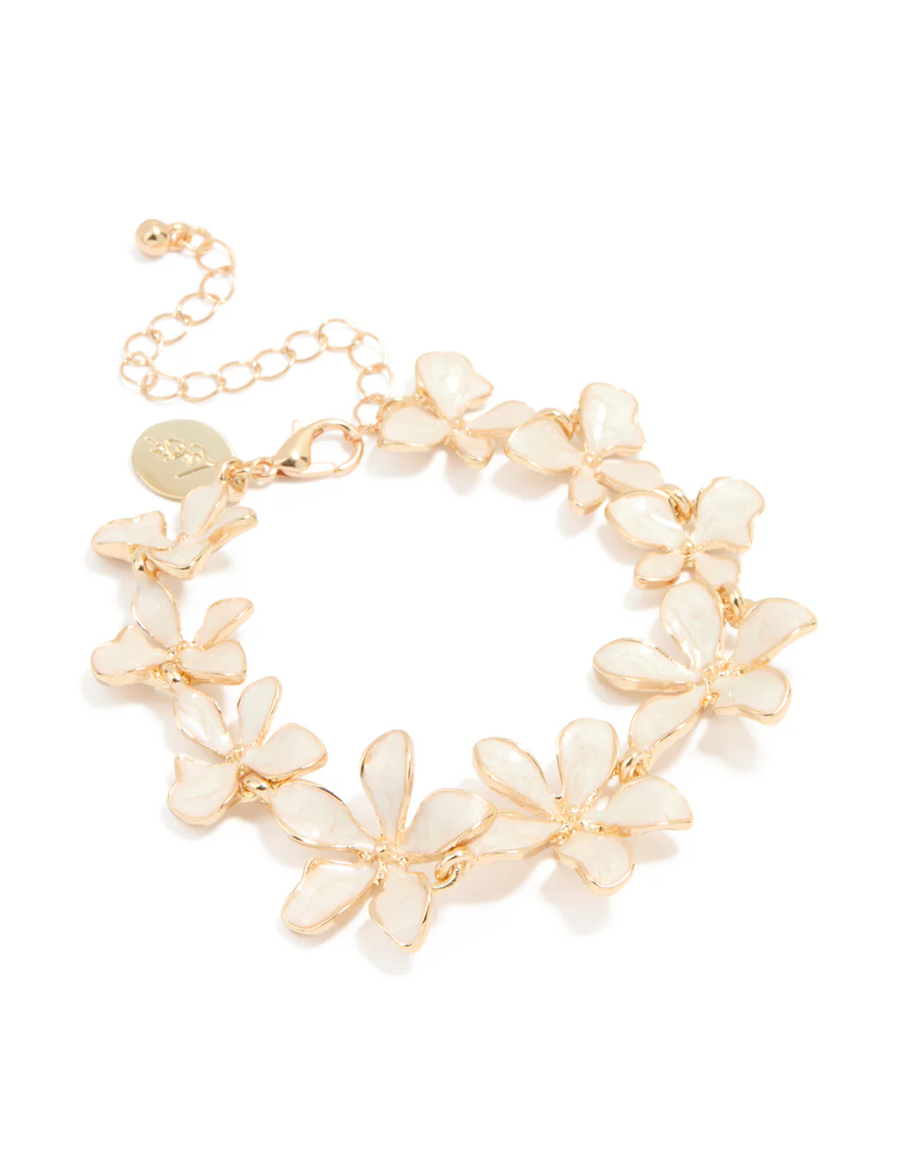 Gold Enamel Flower Bracelet