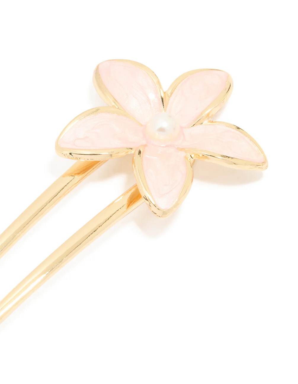 Gold Enamel Flower Hair Pin - Image 2