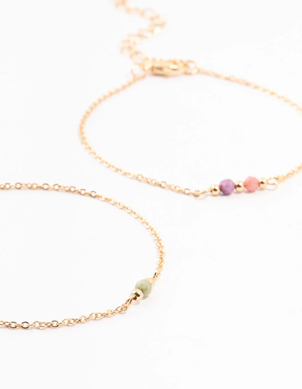 Gold Facet Beaded Bracelets 3-Pack - Image 2