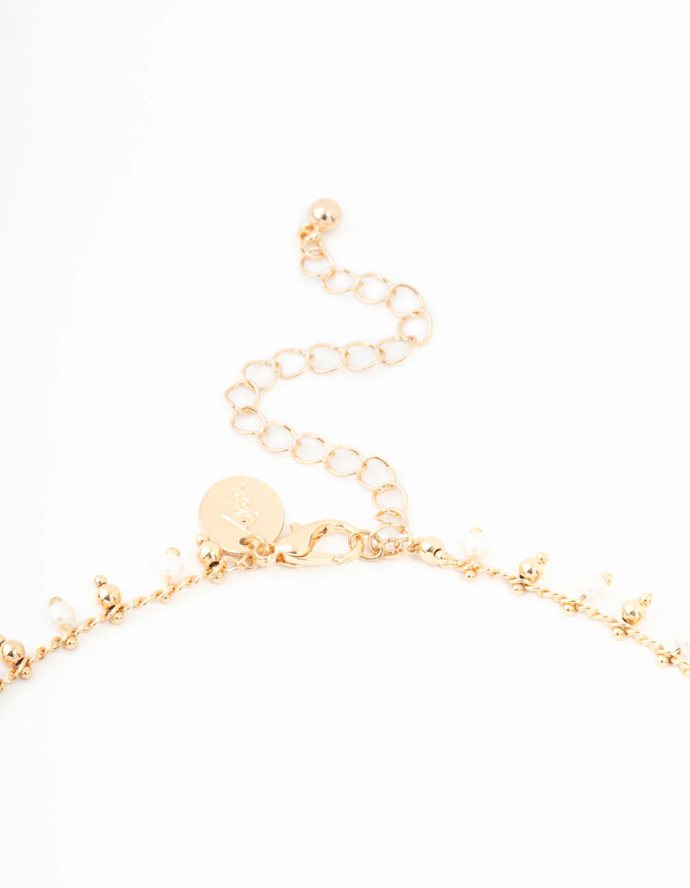 Gold Fine Pearl Y-Necklace - Image 3