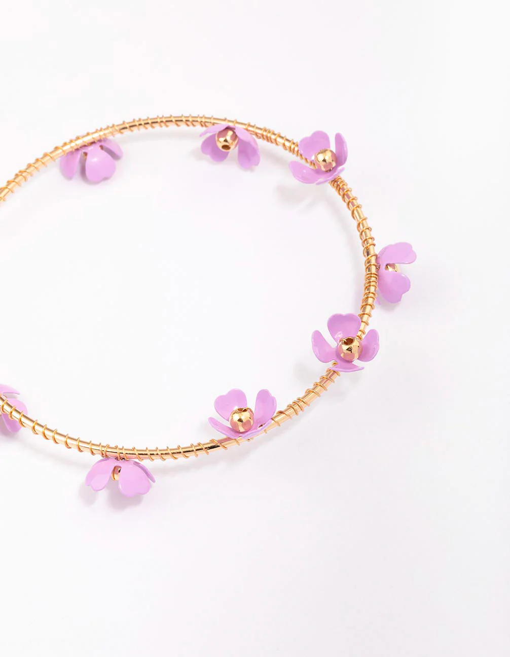 Gold Flower Bloom Hoop Earrings - Image 3