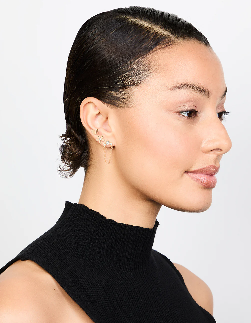 Gold Flower & Butterfly Earrings 3-Pack - Image 3