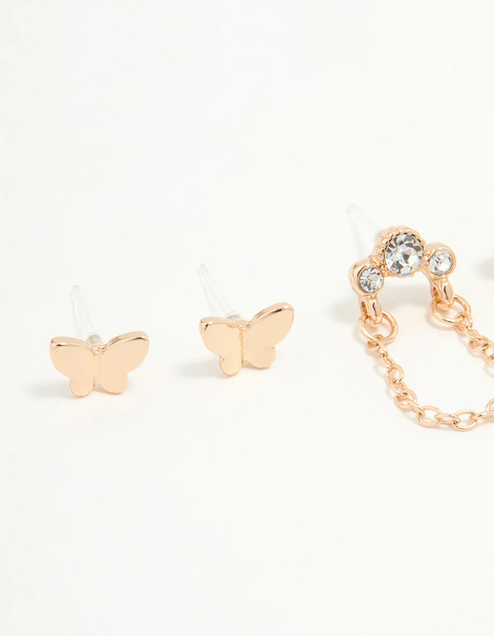 Gold Flower & Butterfly Earrings 3-Pack - Image 4